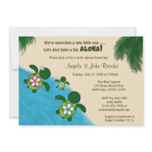 BOY Sea TURTLE Baby Shower Invite AZUL (Honu) 281