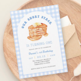 Invitación Boy Short Stack Pancake Desayuno fiesta de cumplea