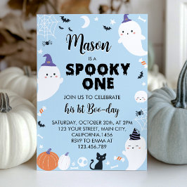 Invitación Boy Spooky Un Fantasma Primer Cumpleaños