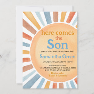 Invitación Boy Sunshine Baby Shower