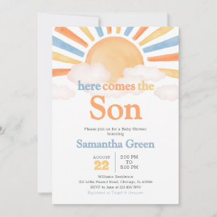 Invitación Boy Sunshine Baby Shower