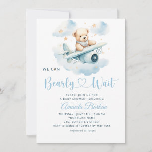 Invitación Boy Teddy Bear Podemos Esperar A Baby Shower