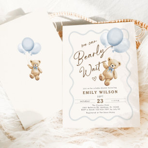 Invitación Boy Teddy Bear Podemos Esperar A Baby Shower