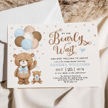 Invitación Boy Teddy Bear Podemos Esperar A Baby Shower Invi<br><div class="desc">Esta adorable invitación temática de osito de peluche te hará sonreír a los clientes. El suave azul pastel, el marrón, el beige y el marfil crean un diseño ideal para una ducha de niños. Personalice la invitación con sus detalles y si desea reorganizar el estilo y la ubicación del texto,...</div>