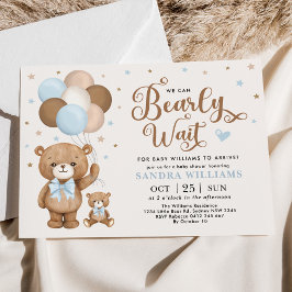Invitación Boy Teddy Bear Podemos Esperar A Baby Shower Invi