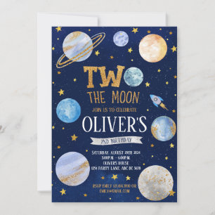 Invitación Boy Two The Moon Birthday