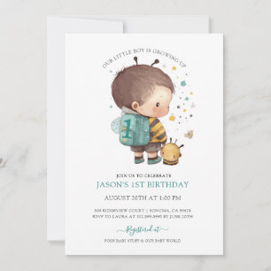 Invitación Boy Watercolor 1º cumpleaños I