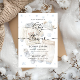 Invitación Boy Winter Clothes Baby Shower