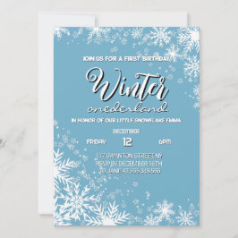 Invitación Boy Winter onederland Primer cumpleaños
