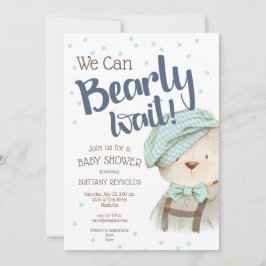 Invitación Boy Woodland Forest Bear Baby Shower