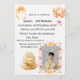 Invitación Boy's 10th Birthday Photo Party Invitation | Doubl