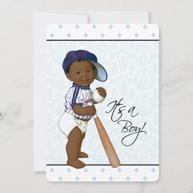 Invitación Boys African American Baby Shower (Anverso)