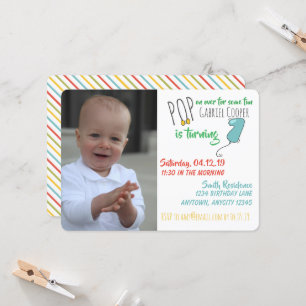 Invitación Boys Balloon Invite al primer cumpleaños - descarg