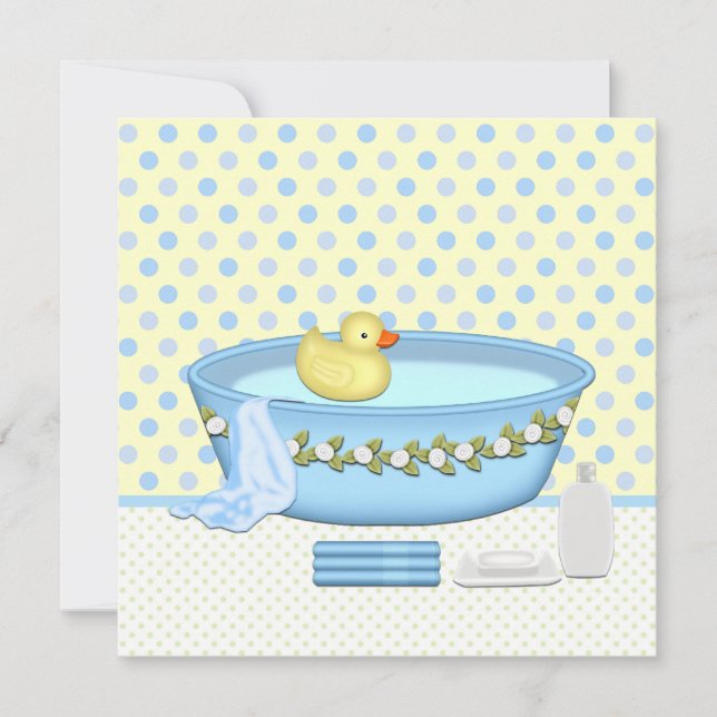 Invitación Boys Bath Time Baby Shower (Anverso)
