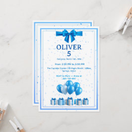 Invitación Boys Birthday Invitation - Gift Boxes & Confetti