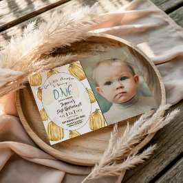 Invitación Boys Blue Little Pumpkin Fall