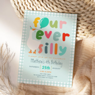 Invitación Boys Blue “Por Siempre Tonto” Ganso 4º Cumpleaños