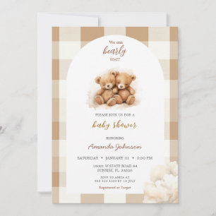 Invitación Boys Brown Bear Baby Shower