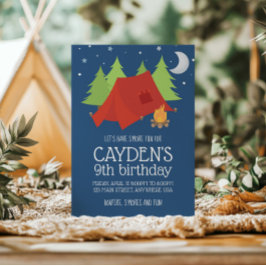 Invitación Boys Camping Cumpleaños Party