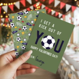 Invitación Boys Classroom Soccer Football Valentines Card 