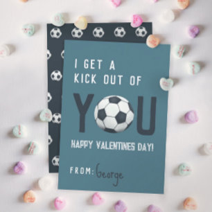 Invitación Boys Classroom Soccer Valentines Card