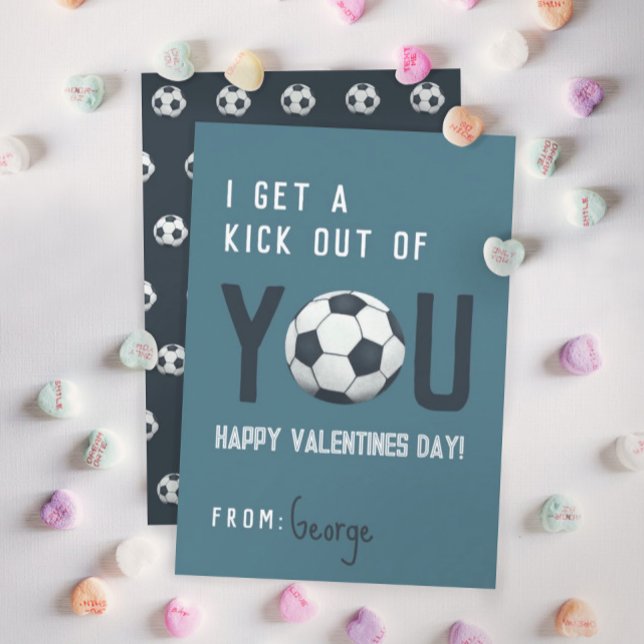 Invitación Boys Classroom Soccer Valentines Card (Subido por el creador)
