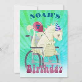 Invitación Boys discapacitados Dragon Green Birday