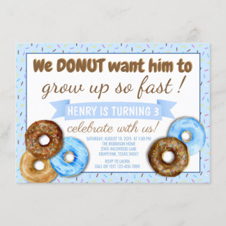 Invitación Boys Donut Birthday Party