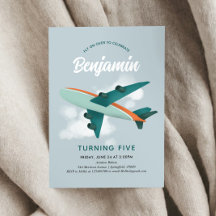 Boys Guay Blue Airplane Viajan 5º cumpleaños