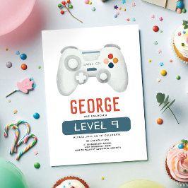 Invitación Boys Guay Blue Gaming Kids Cumpleaños