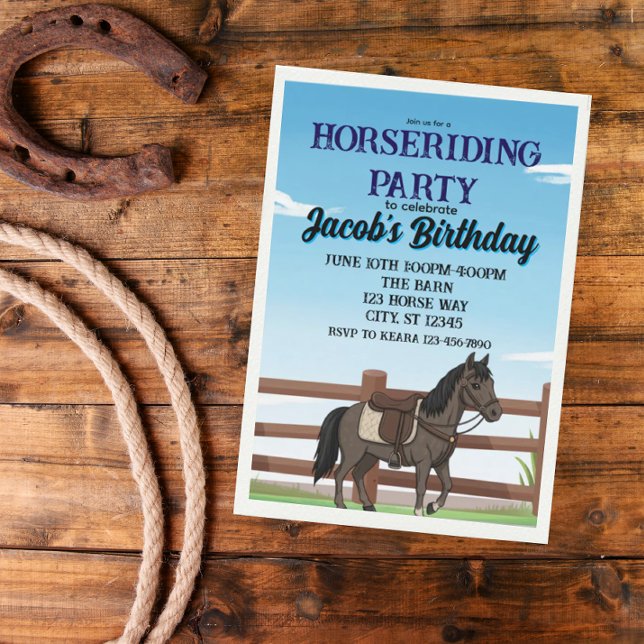 Invitación Boy's Horse Riding Birthday Party (Subido por el creador)