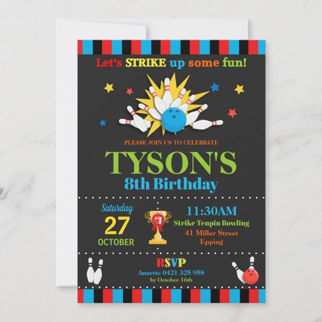 Invitación Boys invitados a la fiesta de cumpleaños (Anverso)