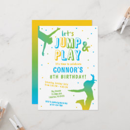 Invitación Boys Jump Birthday Party Trampoline Park
