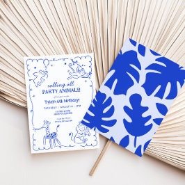 Invitación Boys Jungle Zoo Safari Animales Cumpleaños