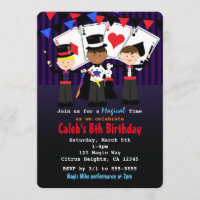 Boys Magic Show Magical Birthday Party Invitacione