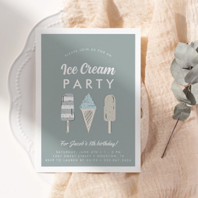 Invitación Boys Pastel Ice Cream Fiesta de Cumpleaños (Subido por el creador)