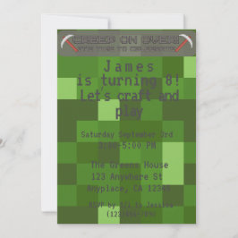 Invitación Boys Pixel Gamer Fiesta de Cumpleaños