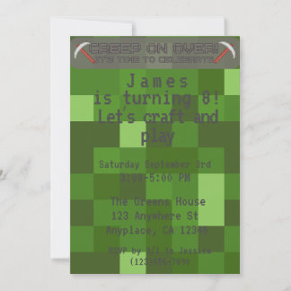 Invitación Boys Pixel Gamer Fiesta de Cumpleaños