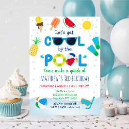 Invitación Boys Pool Fiesta verano Cumpleaños