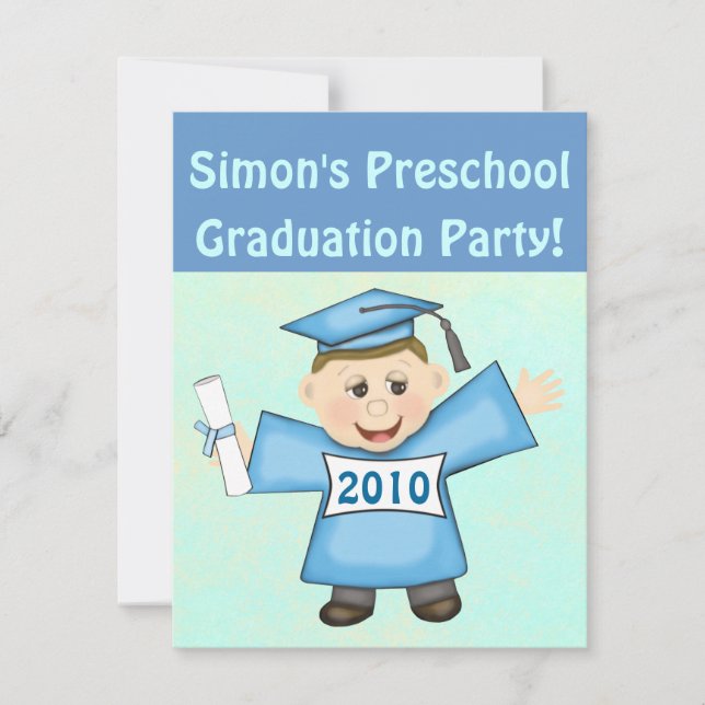 Invitación Boys Prescolol / Kindergarten Graduation Party (Anverso)