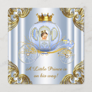 Invitación Boys Prince Royal Carriage Prince Baby Shower