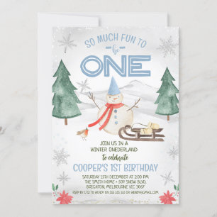 Invitación Boys Snowman Winter Onederland Cumpleaños