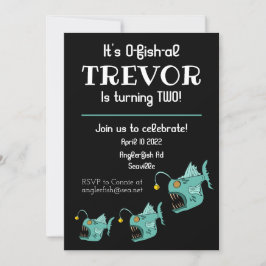 Invitación Boys Temáticos del Océano Cumpleaños Anglerfish O-
