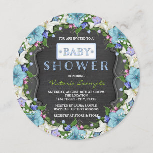 Invitación Boys Vintage Chalk Baby Shower