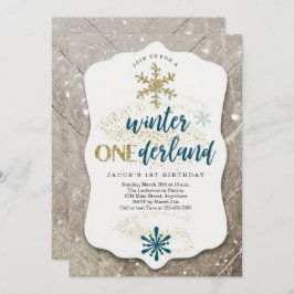 Invitación Boys Winter ONEderland Primera fiesta de cumpleaño