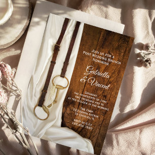 Invitación Bozal de caballo de satén blanco occidental post d