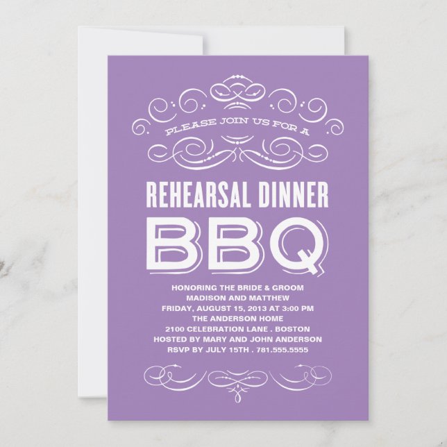 INVITACIÓN BQ DE VENTAJA| CENA REHEARSAL BBQ (Anverso)