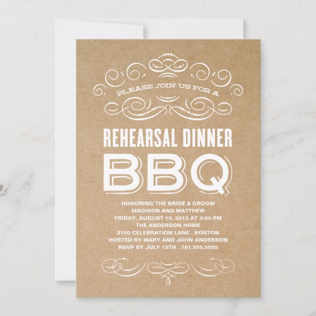 INVITACIÓN BQ DE VENTAJA| CENA REHEARSAL BBQ (Anverso)