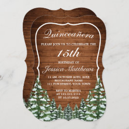 Invitación Braca Selva de nieve Pine Rural Tiara Quinceañera