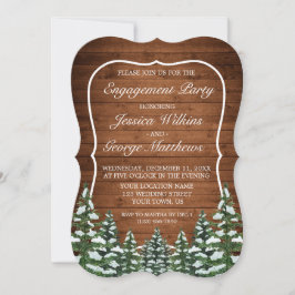 Invitación Bracket Snowy Wood and Forest Pine Engagement Part